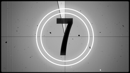 Vintage Academy Film Leader with old film dust and scratches