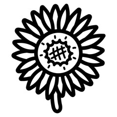 sunflower line icon style