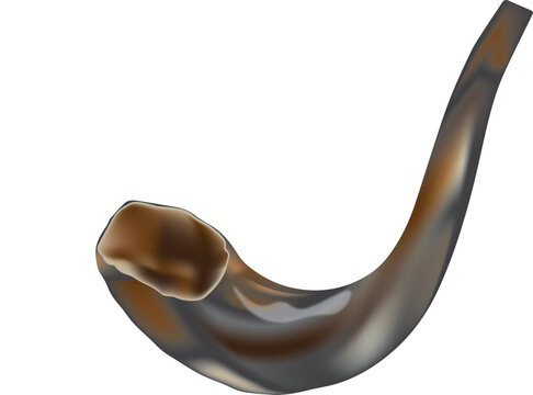 shofar (horn) vector illustration. jewish traditional symbol. 