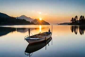 boats on the lake generated by Ai