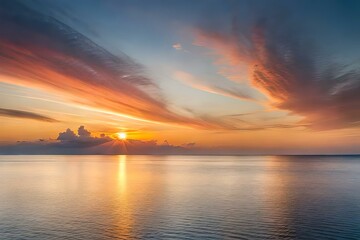 Fototapeta premium sunset over the ocean generated by Ai