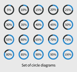 Set of circle diagrams for infographics stock illustration