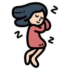 sleep filled outline icon style