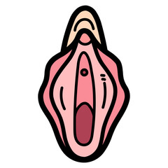 vagina filled outline icon style