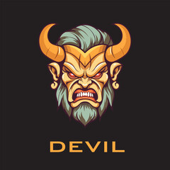 Devil mascot head logo vector