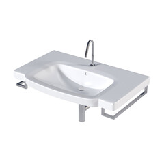 Washbasin isolated on transparent background, sink, 3D illustration, cg render