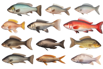 Captivating Carp fish. Transparent background. generative AI