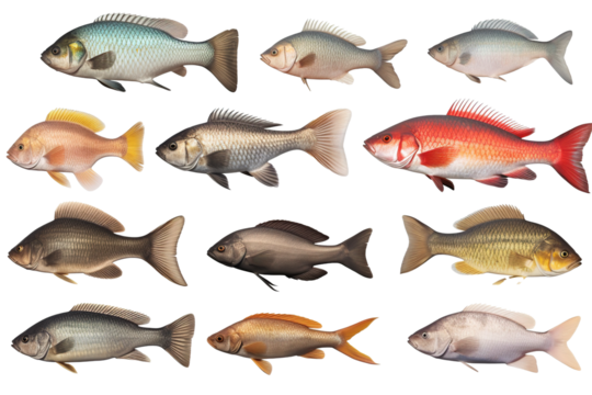 Captivating Carp fish. Transparent background. generative AI