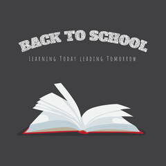 Opening book design with typography of back to school in chalk effect for back to school template