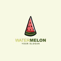 watermelon fruit logo design vector