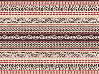 BORDER SEAMLESS PATTERN EMBROIDERY REPEAT PATTERN IN VECTOR