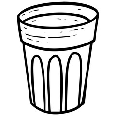 Transparent glass with water black color illustration