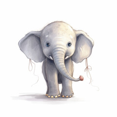 illustration of an elephant standing on a white background