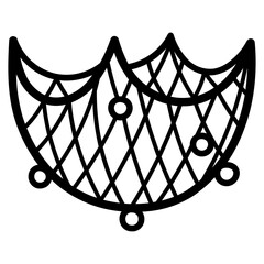 fishing net line icon style