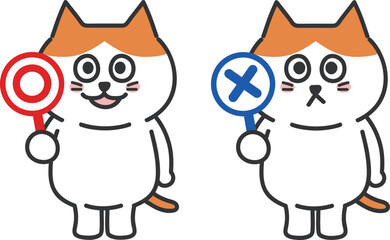 Orange tabby cats have a different idea, vector illustration.
