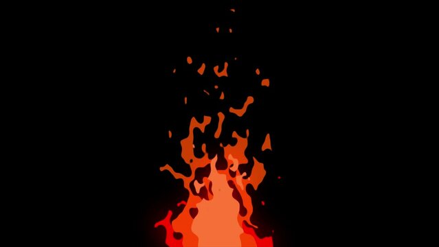 Fire and flames Fx fire elements motion graphics ,4k Cartoon fire animation