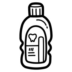 oral rinse line icon style