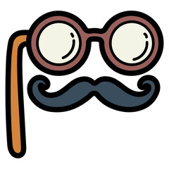 glasses filled outline icon style