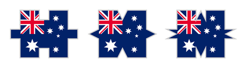jigsaw puzzle pieces set of australia flag. vector illustration