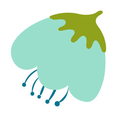 Bellflower flower hand drawn illustration. Flat cartoon style design, isolated vector. Tropical blossom, exotic bloom, rainforest plant, jungle flora, botanical, floral element