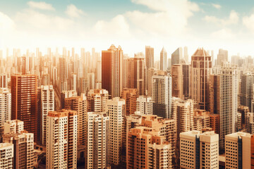 Obraz premium Aerial view of a huge metropolis.