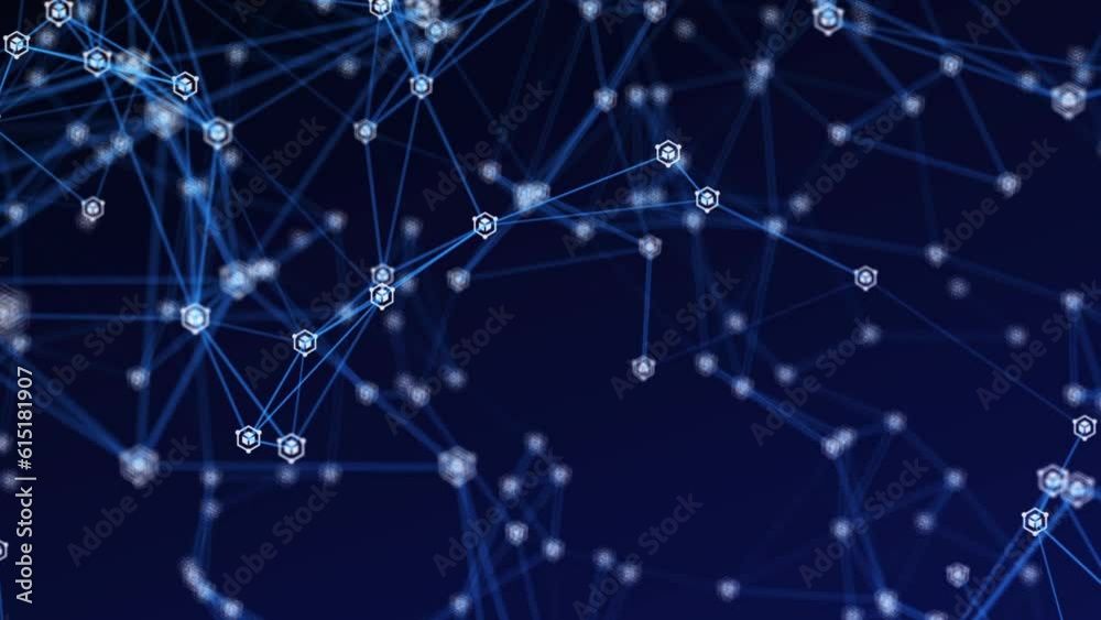 Fototapete Point dot and lines network connection structure. Digital background with dots and lines. Big data visualization. Plexus animation