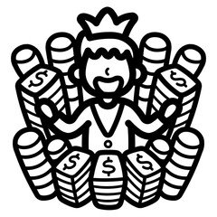 billionaire line icon style