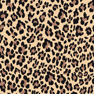 
Leopard print seamless animal pattern wild cat skin, spots on yellow background