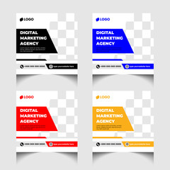 Corporate business digital marketing agency social media post template design.