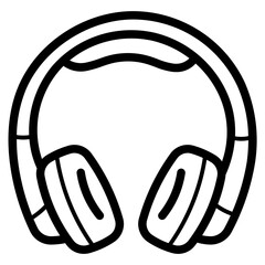 headphone line icon style