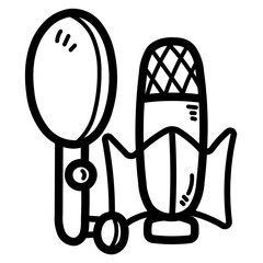 condensor microphone line icon style
