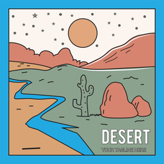 night desert or sand dune logo vector illustration design