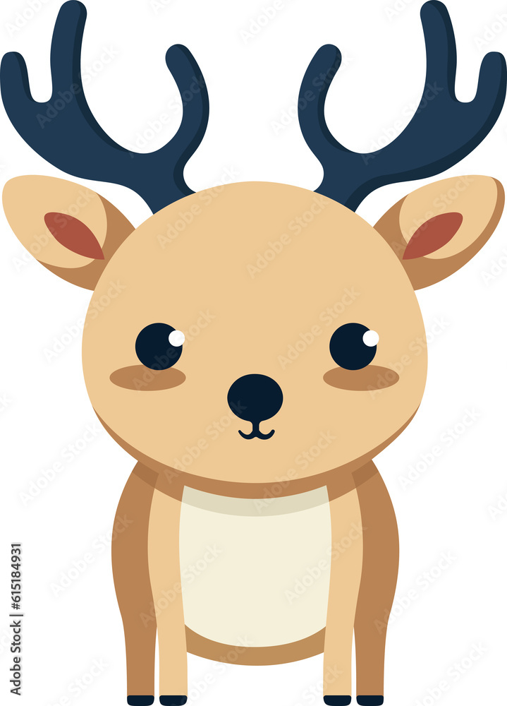 Canvas Prints Cute reindeer cartoon minimal