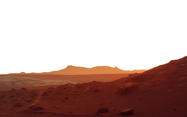 Fototapeta na wymiar Mars Terrain Mastery - Abstract Landscape Art - Transparent background- made with Generative AI