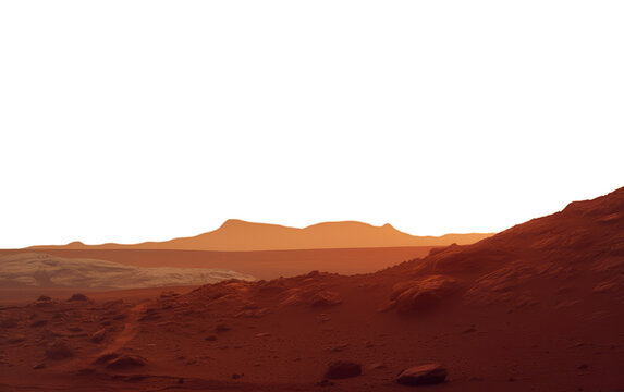 Mars Terrain Mastery - Abstract Landscape Art - Transparent background- made with Generative AI