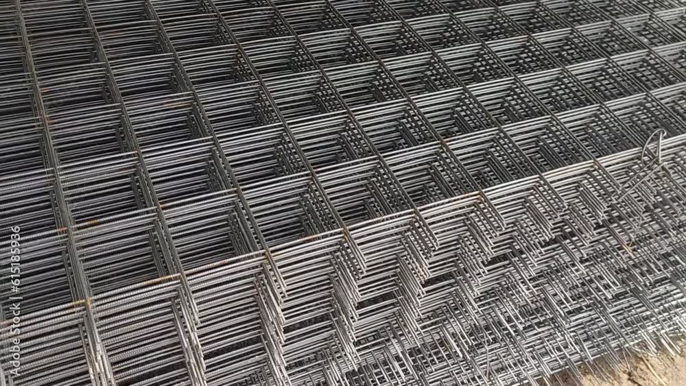 Poster reinforcing mesh for the foundation. construction material