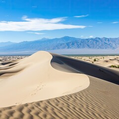 Desert dunes in a sunny day - Generative AI