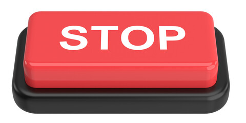 Stop button. 3D button. 3D illustration.