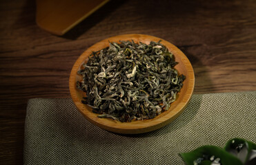 Mao Feng Chinese green tea, serving.