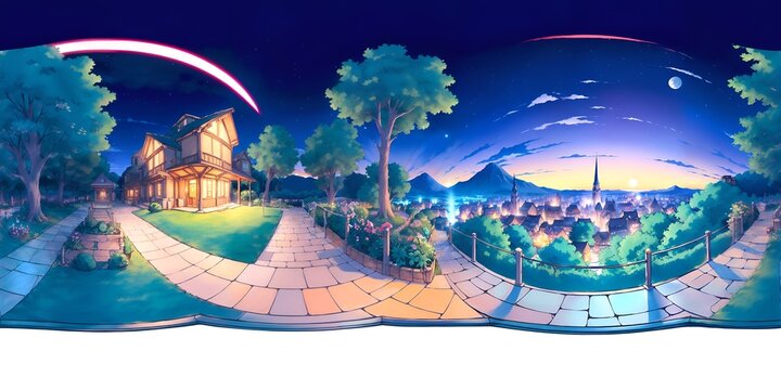 Anime Style HDR Sky Map 360 degree - generative ai, &uuml;retken, yapay zeka