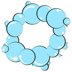 Blue water bubbles simple design
