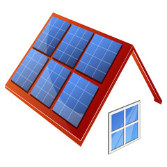 Solar panels on rooftop house design