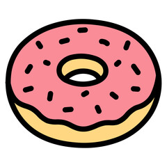 donut filled outline icon style
