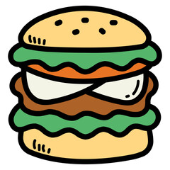 hamburger filled outline icon style