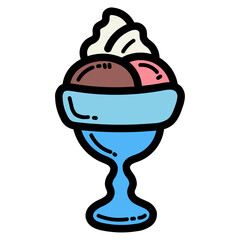 ice cream filled outline icon style