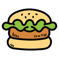 hamburger filled outline icon style
