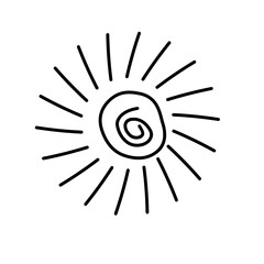 Doodle Sun Hand Drawn