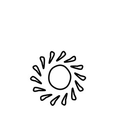 Fototapeta na wymiar Doodle Sun Hand Drawn