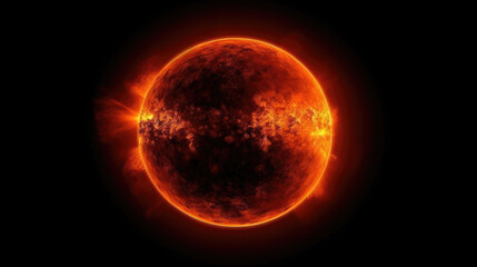 Obraz na płótnie Canvas closeup of a star isolated on black background. space, sun. Generative AI