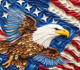 3D USA Eagle design, created with generative AI technology
